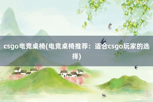 csgo电竞桌椅(电竞桌椅推荐：适合csgo玩家的选择)