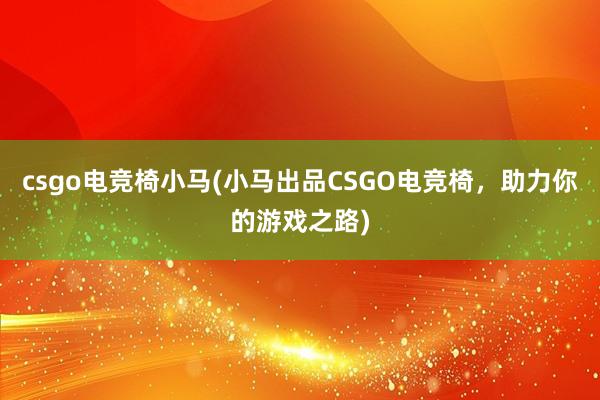 csgo电竞椅小马(小马出品CSGO电竞椅，助力你的游戏之路)