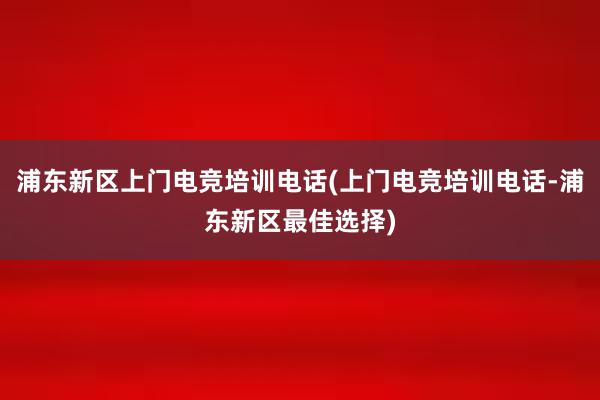 浦东新区上门电竞培训电话(上门电竞培训电话-浦东新区最佳选择)