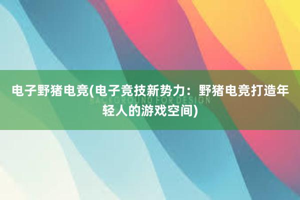 电子野猪电竞(电子竞技新势力：野猪电竞打造年轻人的游戏空间)