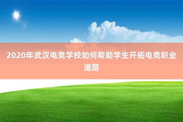 2020年武汉电竞学校如何帮助学生开拓电竞职业道路