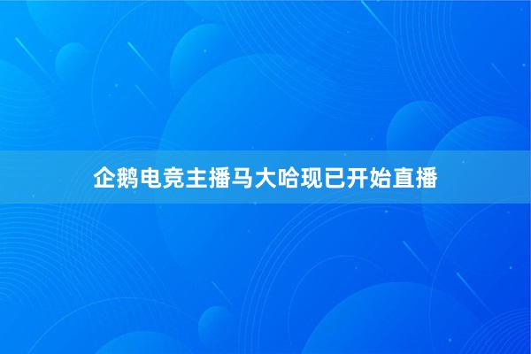 企鹅电竞主播马大哈现已开始直播