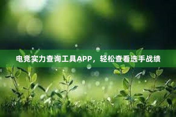 电竞实力查询工具APP，轻松查看选手战绩