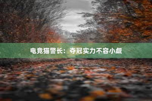 电竞猫警长：夺冠实力不容小觑